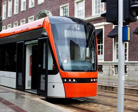 Modern tram Stock Photos