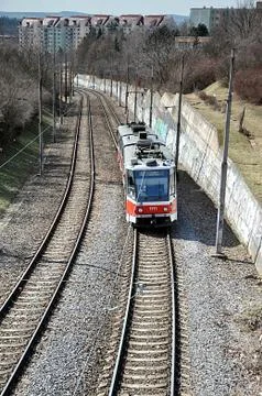 Modern tram Stock Photos