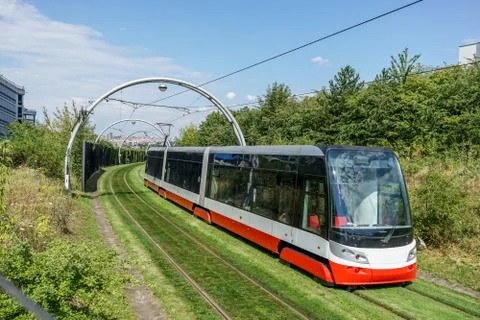 Modern tram Stock Photos