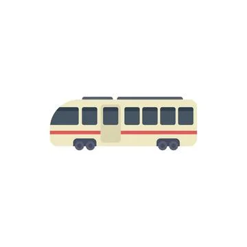 Modern tram public transportation side view flat design icon Stock Illustration