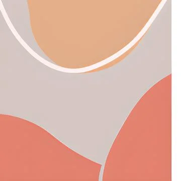 Modern Tranquility: Neutral Colored Abstract Art Illustration Stock Illustration