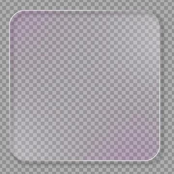 A modern transparent glass panel with rounded corners, subtle gradient, and s Stock Illustration