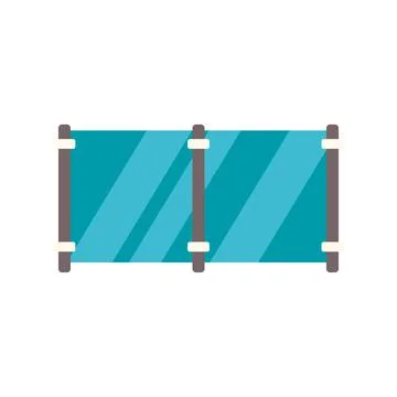 Modern transparent glass railing for architectural safety design Ilustración de archivo