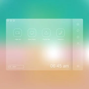 Modern transparent web interface dashboard with gradient glass effect イラスト素材