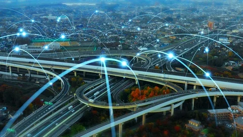 Modern transportation and communication network concept. Stock Footage 119254657