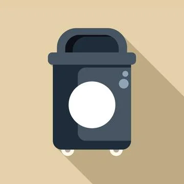 Modern trash bin with wheels standing on floor Stock-Illustration
