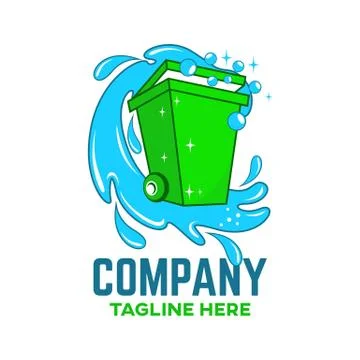 Modern Trash can logo. Vector illustration. Stock Illustration