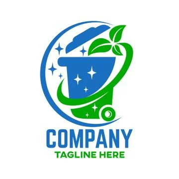 Modern Trash can logo. Vector illustration. Stock Illustration