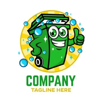Modern Trash can logo. Vector illustration. Stock Illustration