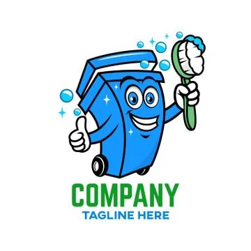 Modern Trash can logo. Vector illustration. Illustrazione stock