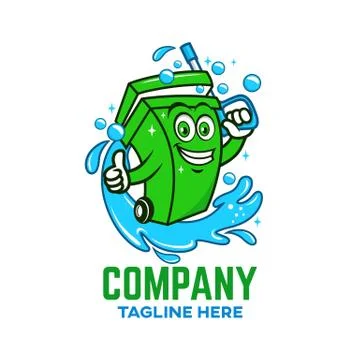 Modern Trash can logo. Vector illustration. Stock Illustration