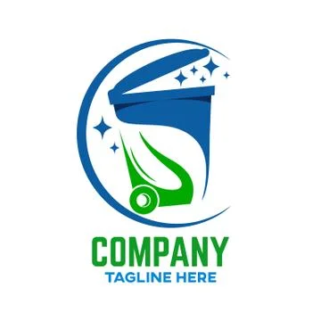 Modern Trash can logo. Vector illustration. Stock Illustration