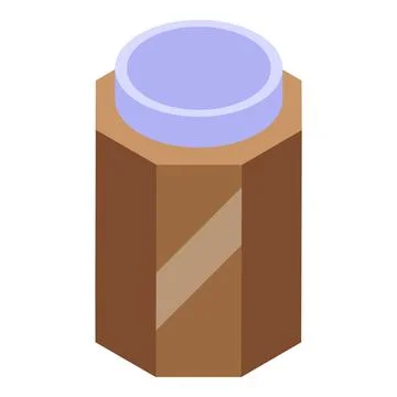 Modern trash can with open top showing inside isometric view Stock Illustration