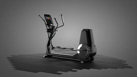 Modern Treadmill in Motion on a Grey Background Stock Footage 288970025