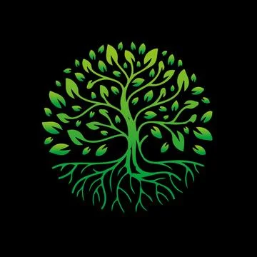 Modern tree logo design simple minimalist logo Tree branch with leaf sign Natura Illustrazione stock