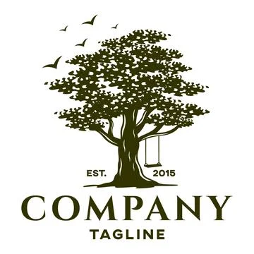 Modern tree oak logo. Vector illustration Stock Illustration