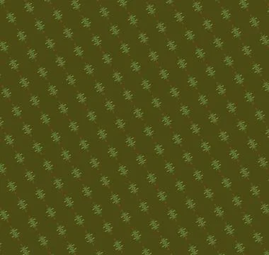 Modern tree-outline pattern single-line repeat pattern in golden sand, moss.. Stock Illustration