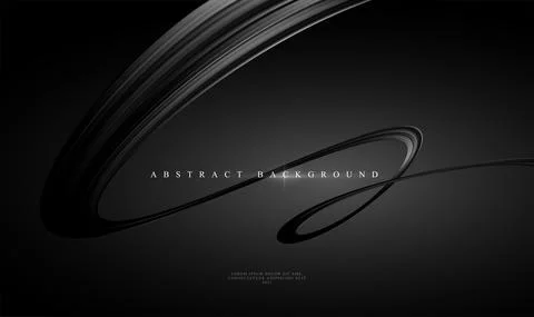 Modern trending Black abstract background with shiny black curving ribbon Stock Illustration
