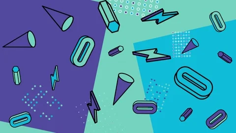 Modern trendy geometric pattern elements in abstract background seamless 4k Stock Footage 304941080