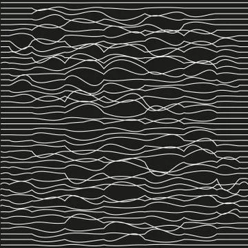 Modern trendy minimal waves seamless pattern. Black lines Repeating texture Stock Illustration