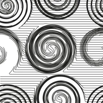 Modern trendy minimal waves seamless pattern. Black lines Repeating texture Stock Illustration