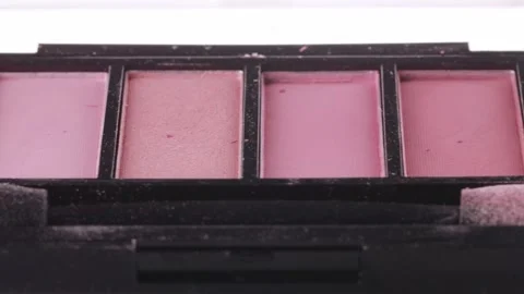 Modern trendy set of eye shadows on a white background. Soft texture of shadows Stockbeeldmateriaal 254660461