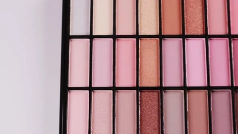Modern trendy set of eye shadows on a white background. Soft texture of shadows Stock-Footage 254660668