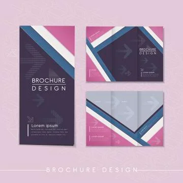 Modern tri-fold brochure template design Stock Illustration