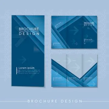 Modern tri-fold template design with streak element Stock Illustration