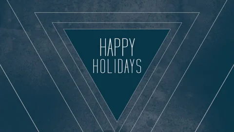 Modern triangle design Happy Holidays in white on blue background 動画素材 281838481