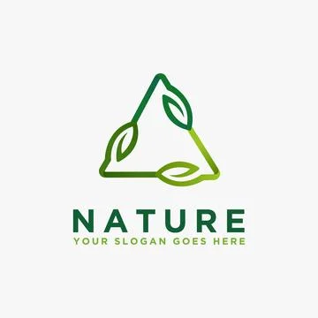 Modern triangle leaf nature logo icon vector template on white background Stock Illustration