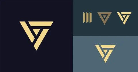 Modern triangle logo isolated on multiple background colors Illustration
