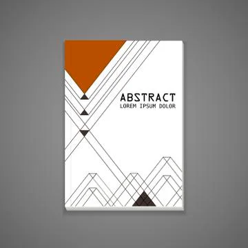 Modern triangle pattern background book template イラスト素材