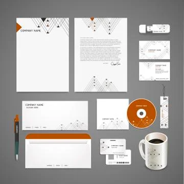 Modern triangle pattern background corporate identity set Stockillustratie
