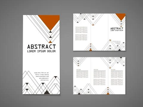 Modern triangle pattern background tri fold brochure Stockillustratie
