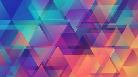 Modern triangle pattern overlay abstract colorful geometric art. イラスト素材