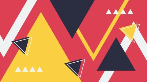 Modern triangle patterns and bold geometric shapes in a vibrant abstract design Stock Footage 294485354
