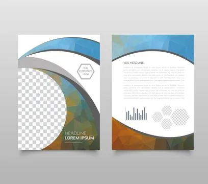 Modern triangle presentation template. Business design background, brochure o Stock Illustration