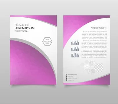 Modern triangle presentation template. Business design background, brochure o Stock Illustration