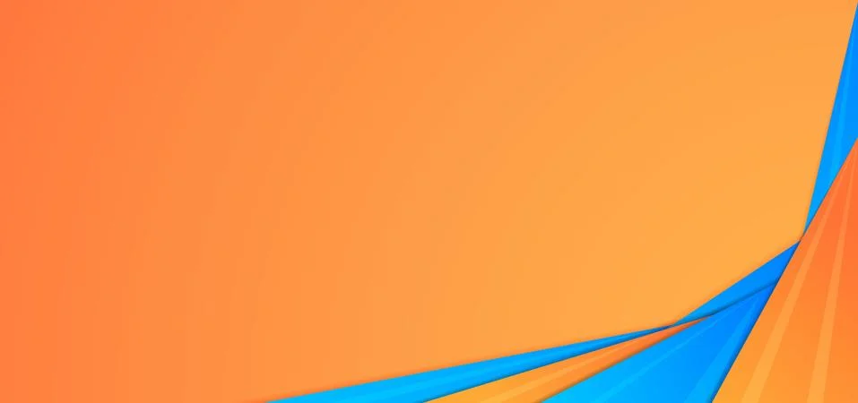 Modern triangle shape overlap layer design colorful blue ane orange with spac Stock Illustration