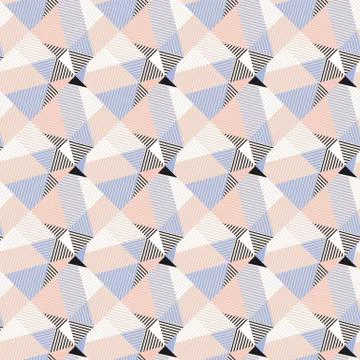Modern triangles with 3d illusion seamless pattern Stock Illustration