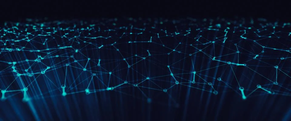 Modern triangles connection technology background Foto stock