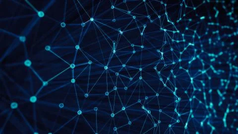 Modern triangles connection technology background Stockfoto's