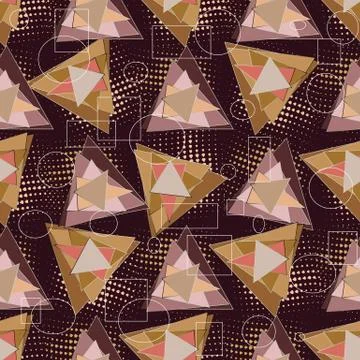 Modern triangles geometric vector seamless pattern. Abstract patterned backgr Stock Illustration