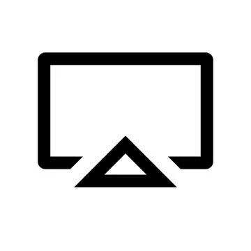 Modern triangular play button icon on transparent screen frame Stock Illustration