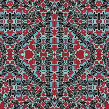 Modern Tribe Seamless Pattern Mixed media technique style modern abstract ... Stock Photos