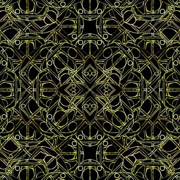 Modern Tribe Seamless Pattern Mosaic Illustrazione stock