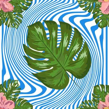 Modern tropical flower pattern, great design for any purposes Illustration