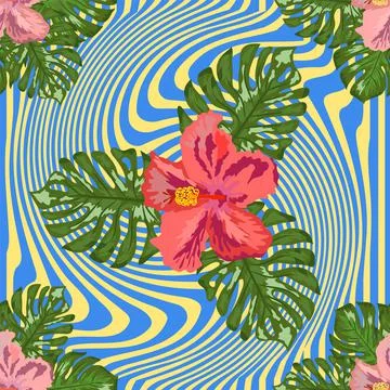 Modern tropical flower pattern, great design for any purposes Illustration