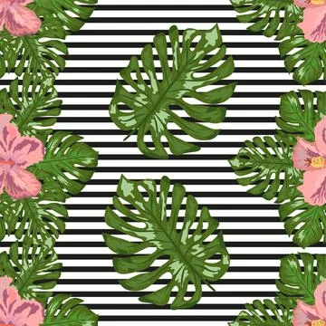 Modern tropical flower pattern, great design for any purposes Stock Illustration